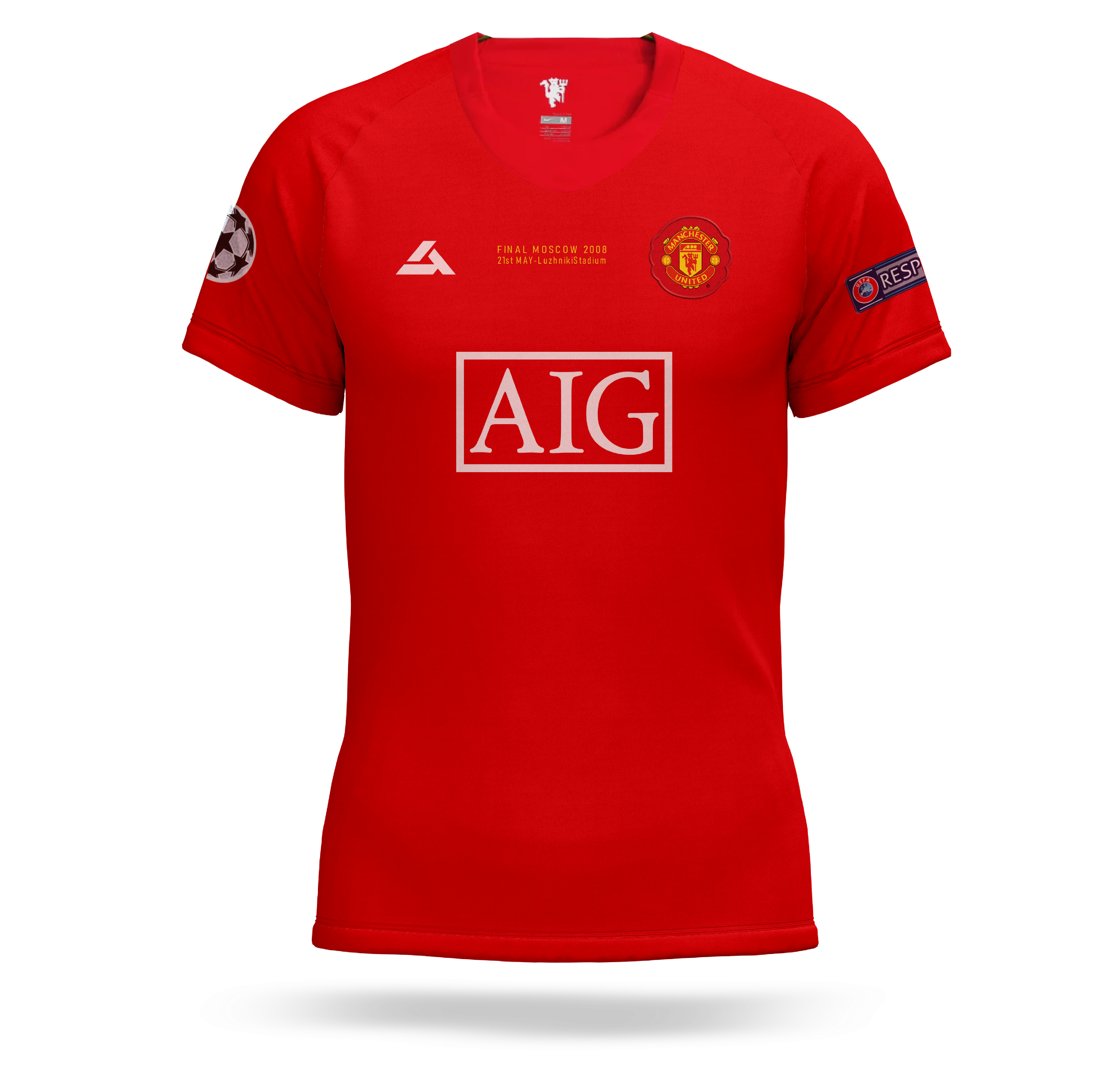 Home jersey kit with aig design and blend of red color