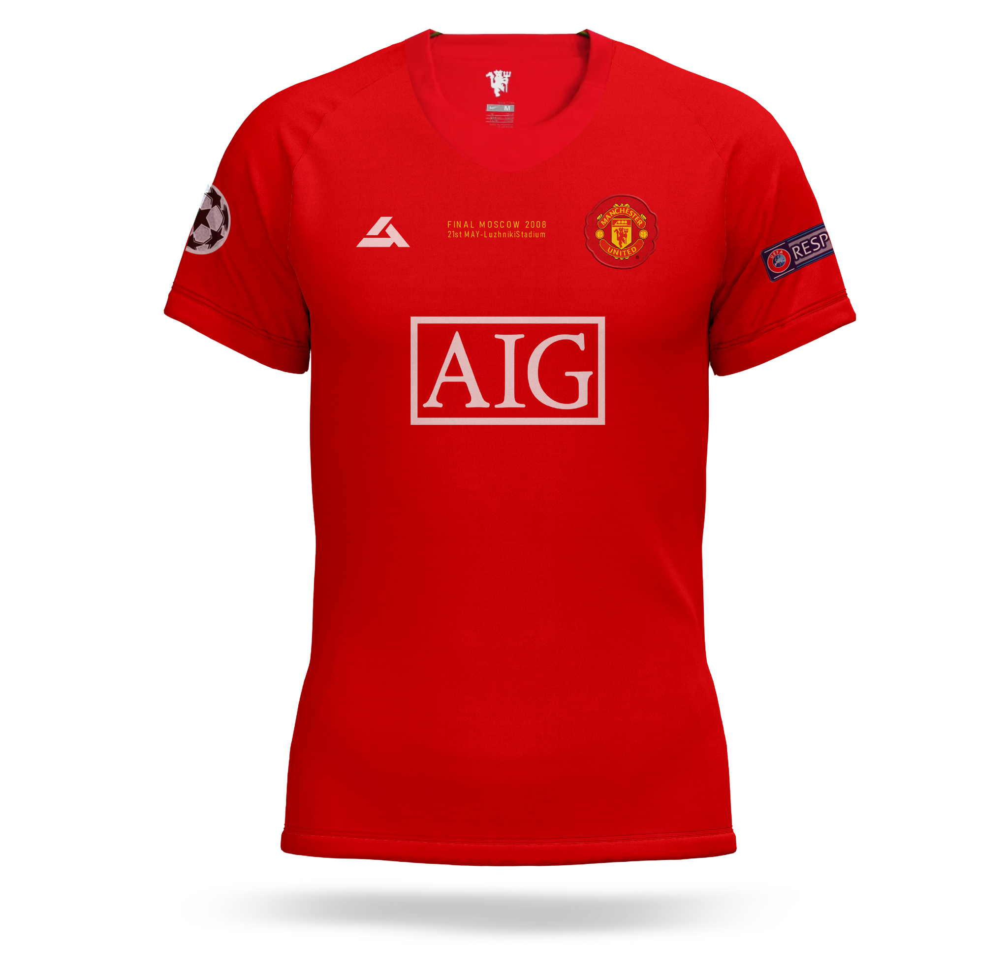 Home jersey kit with aig design and blend of red color